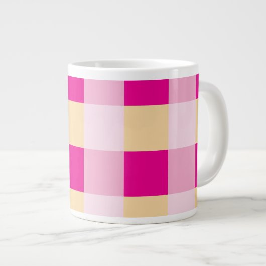 Gingham Pattern Extra Grote Beker (Voorkant rechts)