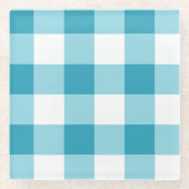 Gingham Pattern Glazen Onderzetter (Voorkant)