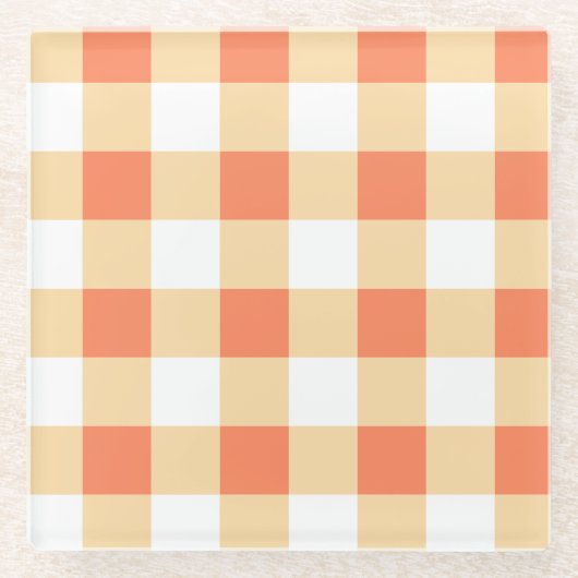 Gingham Pattern Glazen Onderzetter (Voorkant)