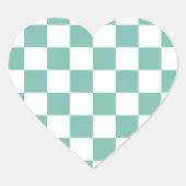 Gingham Pattern Hart Sticker (Voorkant)