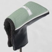Gingham Pattern in Green with Name Golfheadcover (3/4 voorkant)