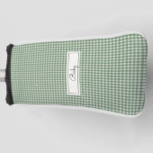 Gingham Pattern in Green with Name Golfheadcover (Voorkant)