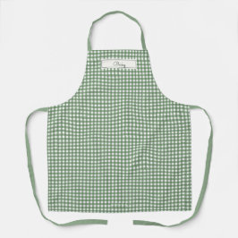 Gingham Pattern in Green with Name Schort