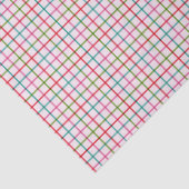 Gingham Pattern in Pink, Red, Green and Turquoise Tissuepapier (Detail)