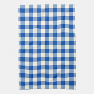 Gingham Pattern Kitchen Towel in Cobalt Blue Theedoek
