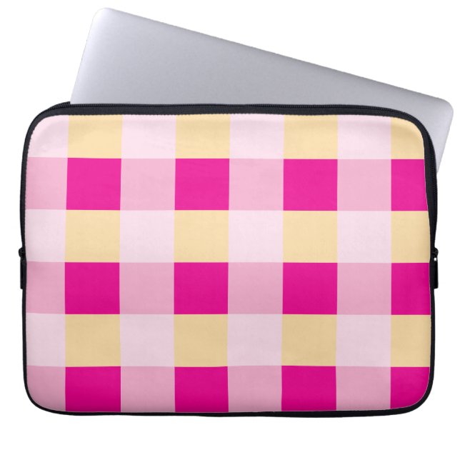 Gingham Pattern Laptop Sleeve (Voorkant)