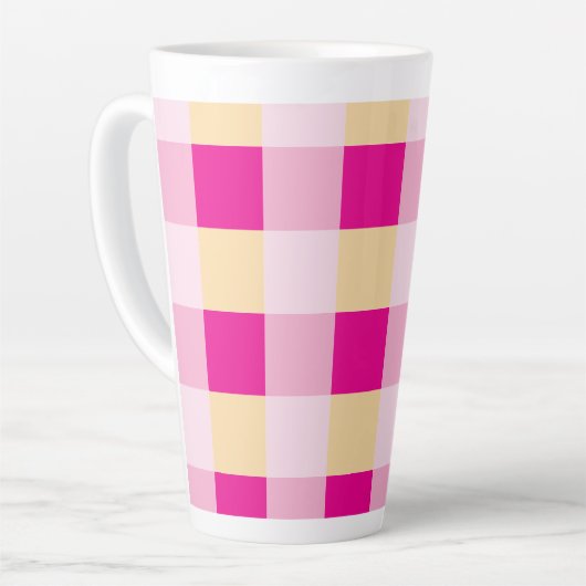 Gingham Pattern Latte Mok (Linkerhoek)