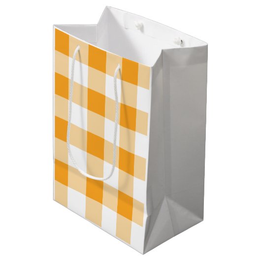 Gingham Pattern Medium Cadeauzakje (Voorkant Gekanteld)