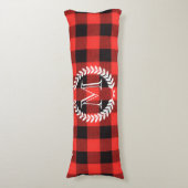 Gingham Pattern Monogram Lichaamskussen (Voorkant Verticaal)
