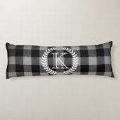 Gingham Pattern Monogram Lichaamskussen (Achterkant)