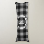 Gingham Pattern Monogram Lichaamskussen (Voorkant Verticaal)