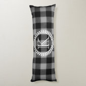 Gingham Pattern Monogram Lichaamskussen (Achterkant (Verticaal))