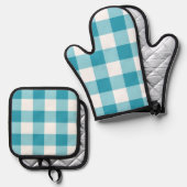 Gingham Pattern Ovenwant & Pannenlap Set (Voorkant / Achterkant)