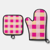 Gingham Pattern Ovenwant & Pannenlap Set (Voorkant)