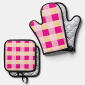 Gingham Pattern Ovenwant & Pannenlap Set (Voorkant / Achterkant)