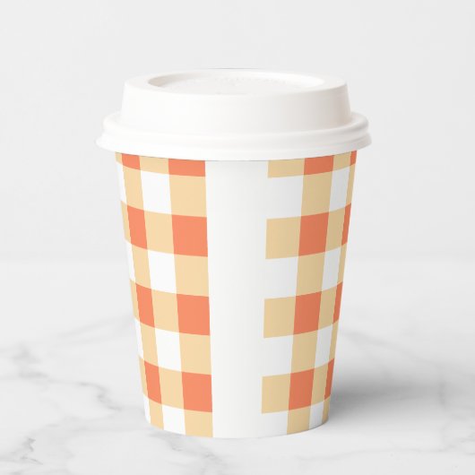 Gingham Pattern Papieren Bekers (Links)