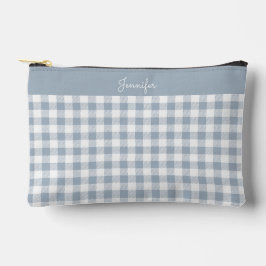 Gingham Pattern Plaid Preppy Check Blue White Name Etui