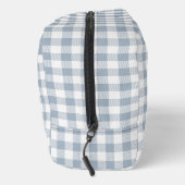 Gingham Pattern Plaid Preppy Check Blue White Name Toilettasje (Rechts)