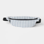 Gingham Pattern Preppy Checkered White Muted Blue Heuptasje (Voorkant)