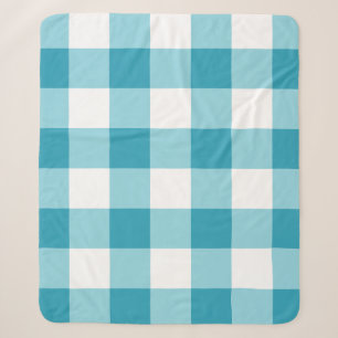 Gingham Pattern Sherpa Deken