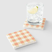Gingham Pattern Stenen Onderzetter (Zijkant)