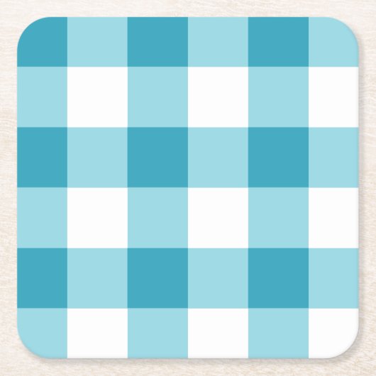 Gingham Pattern Vierkante Kartonnen Onderzetter (Voorkant)