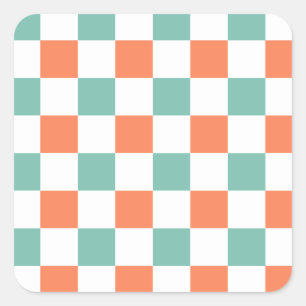 Gingham Pattern Vierkante Sticker