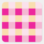 Gingham Pattern Vierkante Sticker (Voorkant)