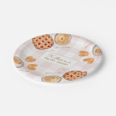 Gingham Pattern Waterverf gebak bakken Bakkerij Papieren Bordje (Gekanteld)