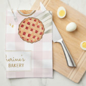 Gingham Pattern Waterverf gebak bakken Bakkerij Theedoek (Quarter Fold)