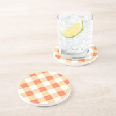 Gingham Pattern Zandsteen Onderzetter (Zijkant)