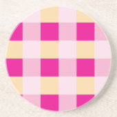 Gingham Pattern Zandsteen Onderzetter (Voorkant)