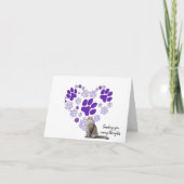 Gingham Pawprint Heart for Loss of Pet Cat Kaart (Voorkant)