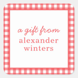 Gingham Personalized Gift Stickers