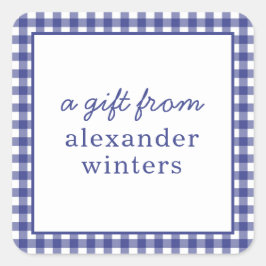 Gingham Personalized Gift Stickers