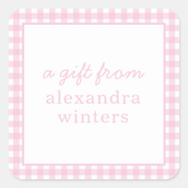 Gingham Personalized Gift Stickers