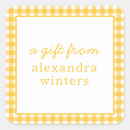 Gingham Personalized Gift Stickers