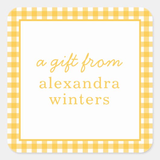 Gingham Personalized Gift Stickers (Voorkant)