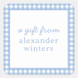 Gingham Personalized Gift Stickers