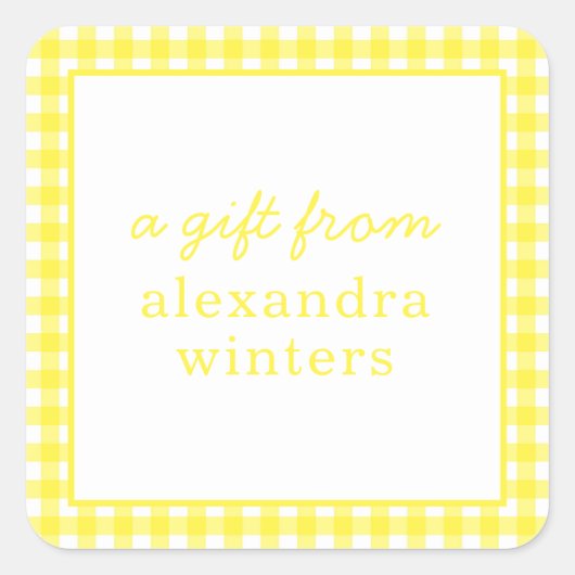 Gingham Personalized Gift Stickers (Voorkant)