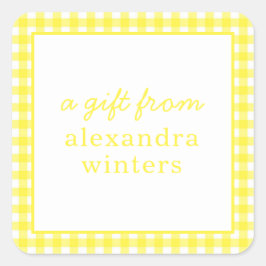 Gingham Personalized Gift Stickers