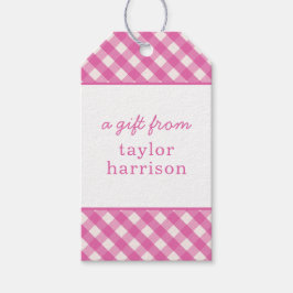 Gingham Persoonlijke Gift-Labels Cadeaulabel