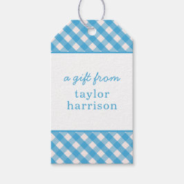 Gingham Persoonlijke Gift-Labels Cadeaulabel