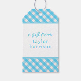 Gingham Persoonlijke Gift-Labels Cadeaulabel