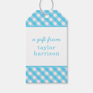 Gingham Persoonlijke Gift-Labels Cadeaulabel