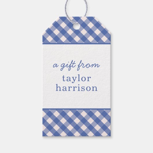 Gingham Persoonlijke Gift-Labels Cadeaulabel (Voorkant)