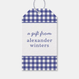 Gingham Persoonlijke Gift-Labels Cadeaulabel