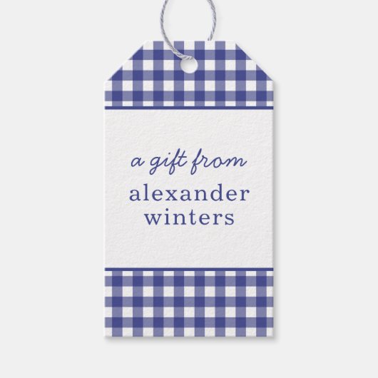 Gingham Persoonlijke Gift-Labels Cadeaulabel (Voorkant)