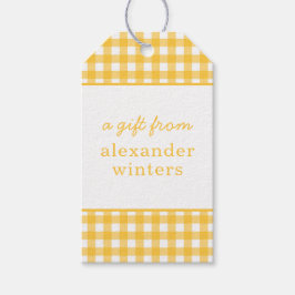 Gingham Persoonlijke Gift-Labels Cadeaulabel