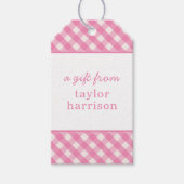 Gingham Persoonlijke Gift-Labels Cadeaulabel (Voorkant)